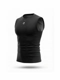 Camiseta de compresión sin mangas negra Cávilar