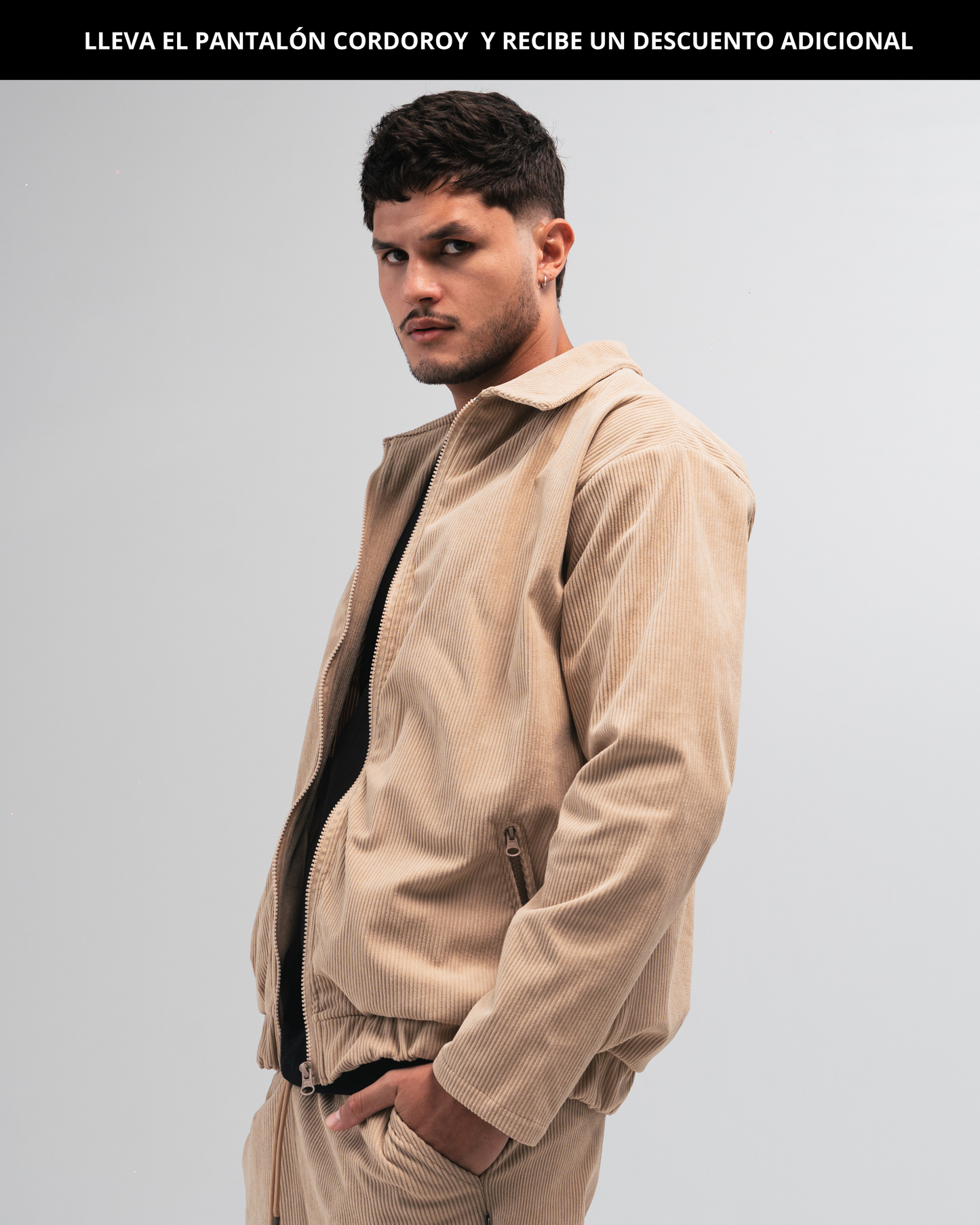 Chaqueta cordoroy para hombre CÁVILAR - color beige, vista frontal