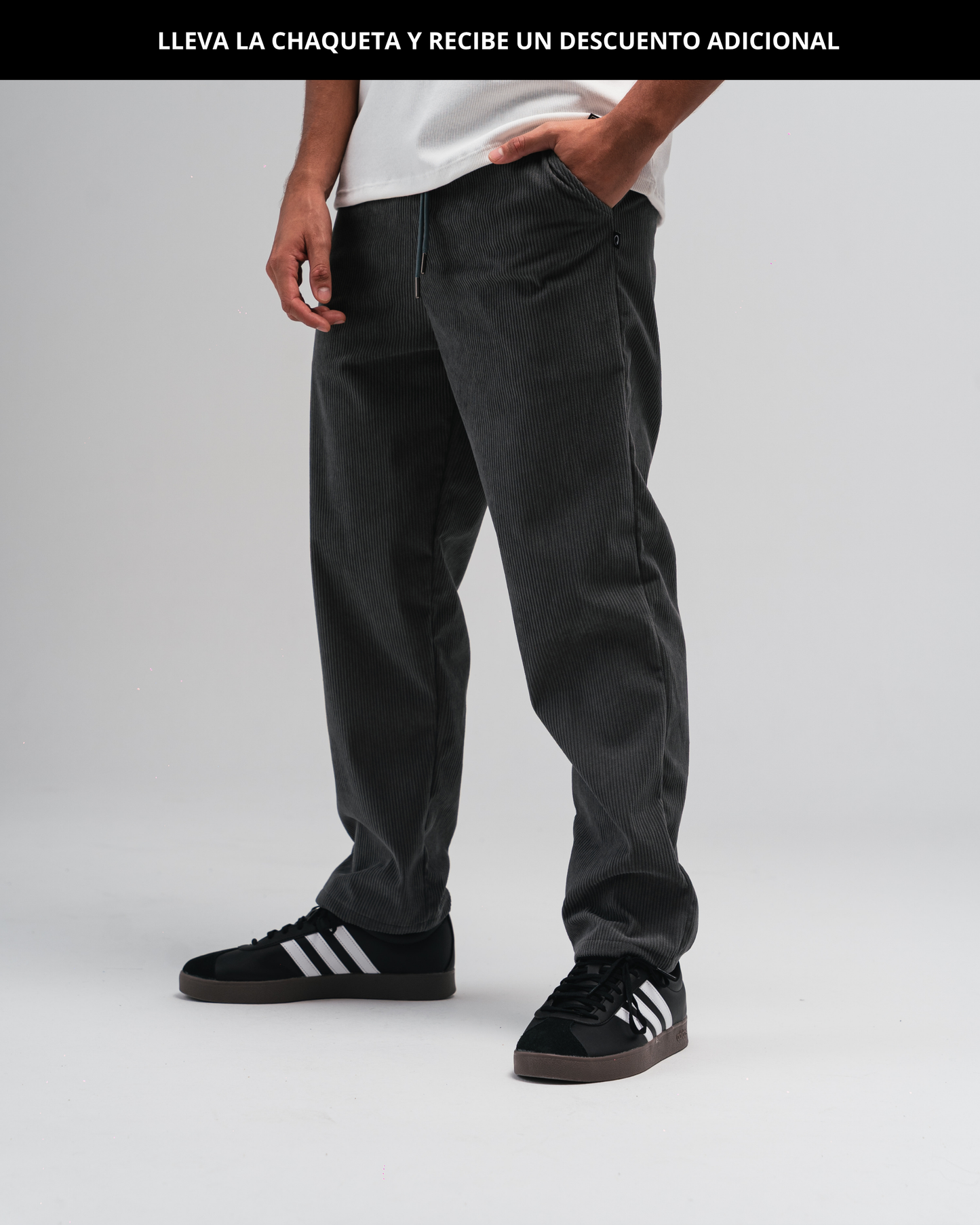 Pantalón cordoroy para hombre CÁVILAR - color gris, vista frontal