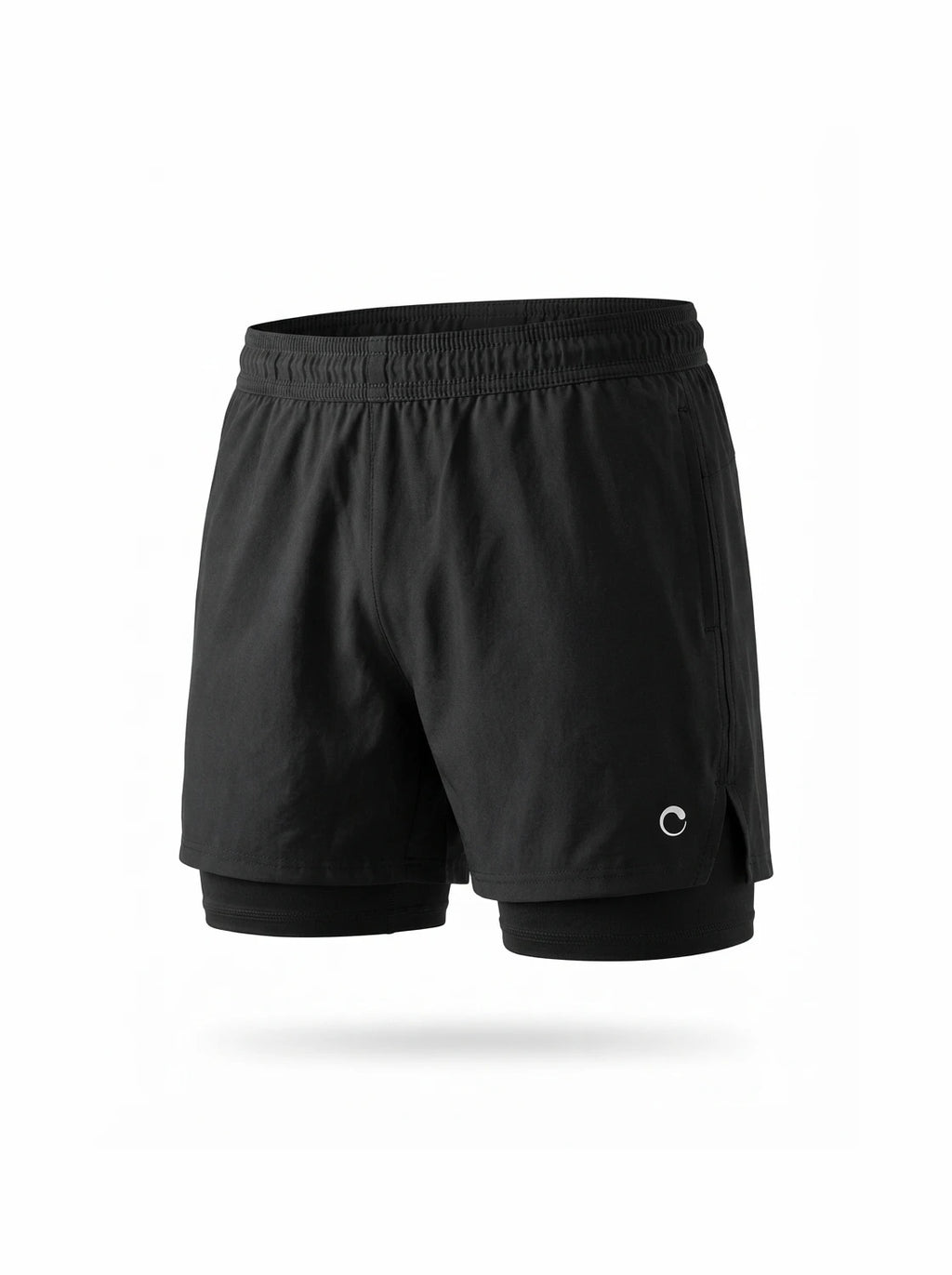 Pantaloneta de running negra 2 en 1 Cávilar