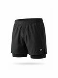 Pantaloneta de running negra 2 en 1 Cávilar